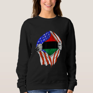Pan African Chest Afro American Unia Flag Black Li Sweatshirt
