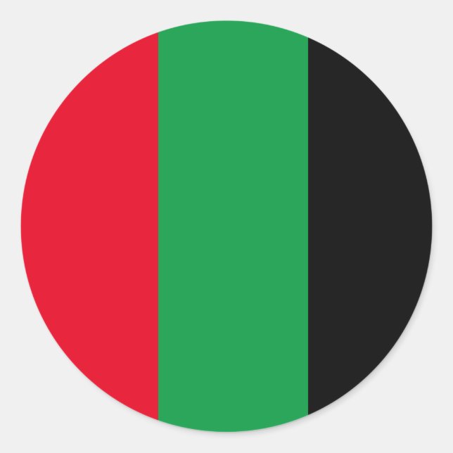 Pan-African Essence: Red, Green, and Black Classic Round Sticker (Front)