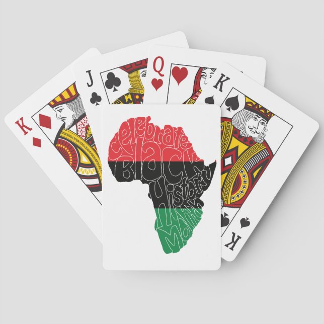 Pan African Flag Black History Month Art Design Playing Cards (Back)