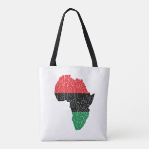 Pan African Flag Black History Month Art Design Tote Bag
