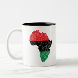 Pan African Flag Black History Month Art Design Two-Tone Coffee Mug