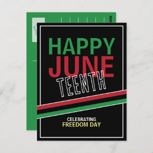 Pan-African flag Design, Juneteenth Celebration Postcard