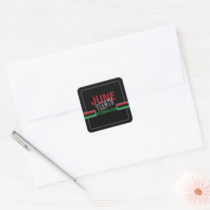 Pan-African flag Design, Juneteenth Celebration Square Sticker