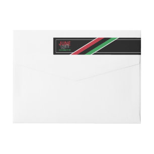 Pan-African flag Design, Juneteenth Celebration Wrap Around Label