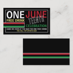 Pan-African flag Design, Juneteenth Drinks Ticket