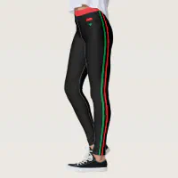 Pan African Flag fashion & Unia Symbol / heart Leggings