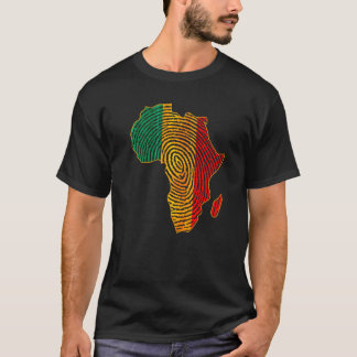 Pan African Flag Fingerprint Black History Month A T-Shirt