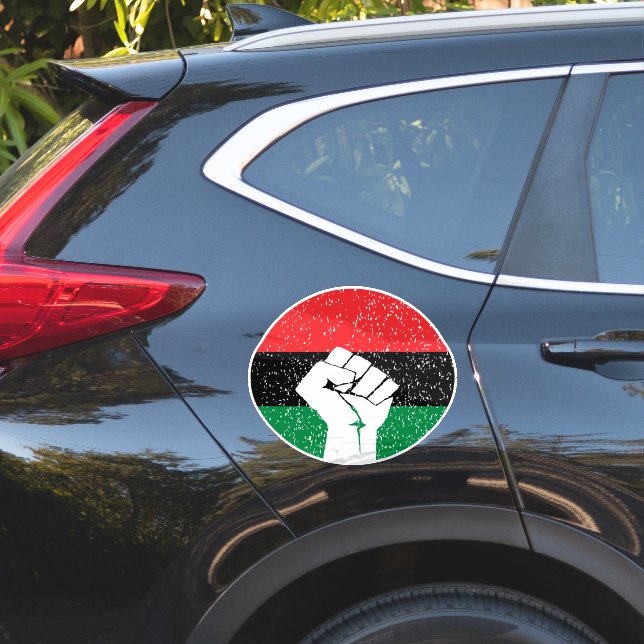 Pan African flag Fist, Afro American Black history (Car Side)