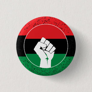 Pan African flag Fist, Afro American Black history 3 Cm Round Badge