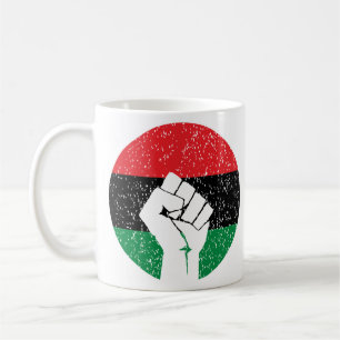 Pan African flag Fist, Afro American Black history Coffee Mug