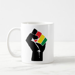 Pan African flag Fist, Afro American Black history Coffee Mug