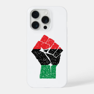 Pan African flag Fist, Afro American Black history iPhone 15 Pro Case