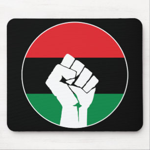 Pan African flag Fist, Afro American Black history Mouse Mat