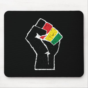 Pan African flag Fist, Afro American Black history Mouse Mat