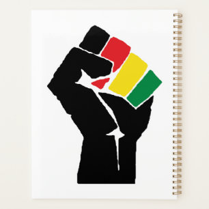Pan African flag Fist, Afro American Black history Planner