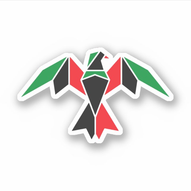Pan-African Flag Geometric Bird | Black Flag (Front)