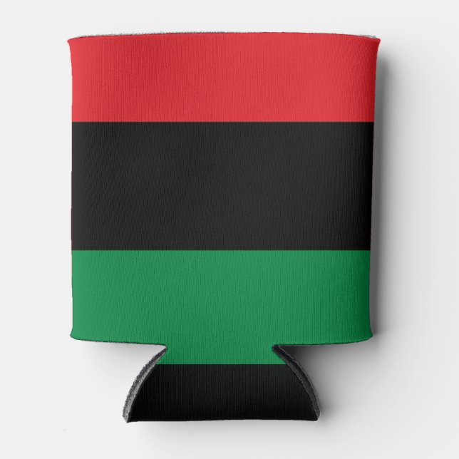 Pan African Flag, Happy Kwanzaa Can Cooler (Front)