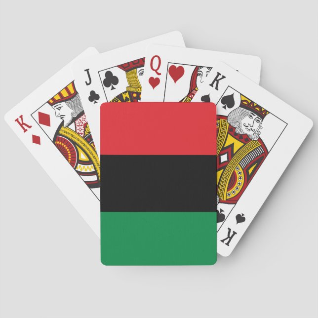 Pan African Flag, Happy Kwanzaa Playing Cards (Back)
