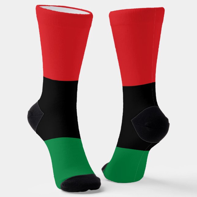 Pan African Flag, Happy Kwanzaa Socks (Angled)