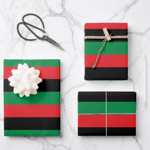Pan African Flag, Happy Kwanzaa Wrapping Paper Sheet