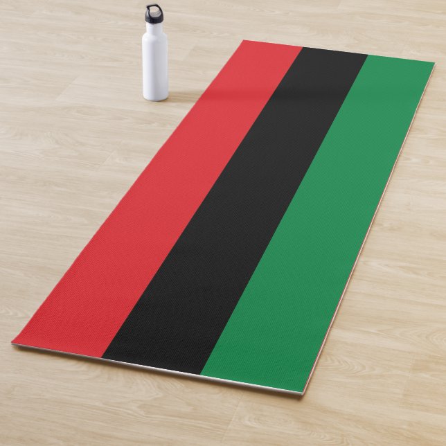 Pan African Flag, Happy Kwanzaa Yoga Mat (In Situ)