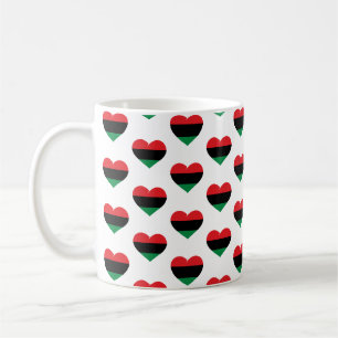 Pan African flag heart Afro American Black history Coffee Mug