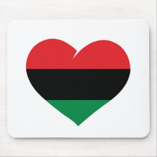 Pan African flag heart Afro American Black history Mouse Mat