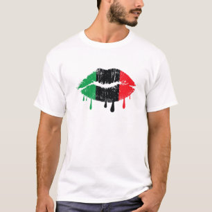 Pan African Flag Lips Black History Month Pride Af T-Shirt