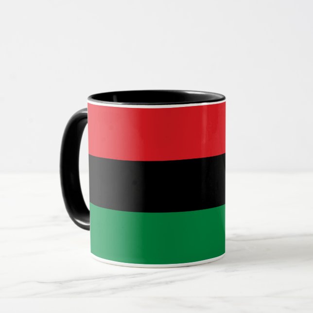 Pan African Flag mug, UNIA Symbol, Africa Mug (Front Left)