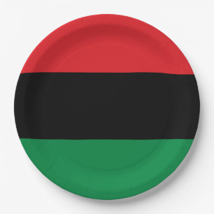 Pan-African Flag Paper Plate