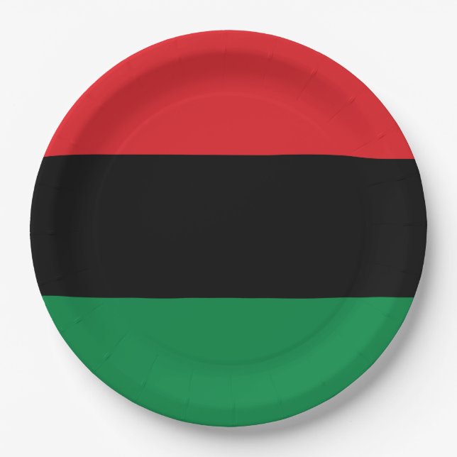 Pan-African Flag Paper Plate (Front)