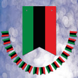 Pan African Flag party, Unia flag symbol Banners<br><div class="desc">Bunting / Party Flags:  Pan African flag symbol - UNIA / A horizontal triband of red,  black,  and green. The Pan-African flag—also known as the Afro-American flag,  Black Liberation flag,  UNIA flag. Often used with Black Lives Matter movement.</div>