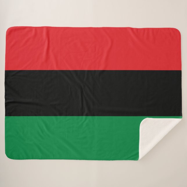 Pan-African Flag Sherpa Blanket (Front (Horizontal))