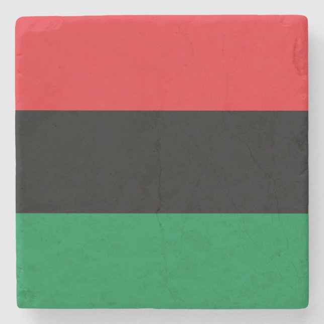 Pan-African Flag Stone Coaster (Front)
