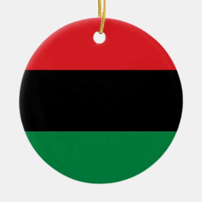 Pan African Flag & Unia Flag Symbol / Kwanzaa Ceramic Tree Decoration (Front)