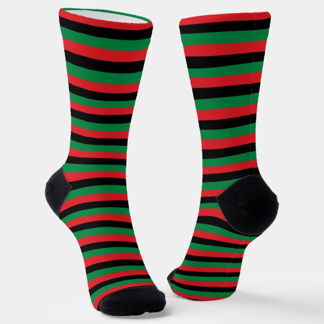 Pan African Flag & Unia Flag Symbol / Kwanzaa Socks (Angled)