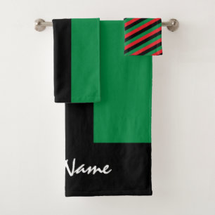 Pan African Flag & UNIA Symbol / sports fan  Bath Towel Set