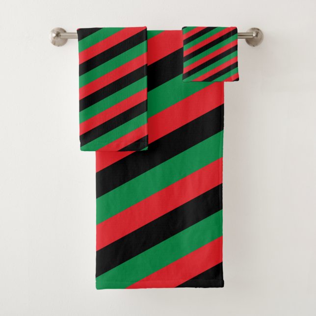 Pan African Flag & Unia Symbol / sports fan Bath Towel Set (Insitu)