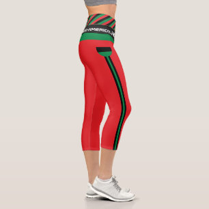 Pan African Flag & UNIA Symbol / sports fan Capri Leggings
