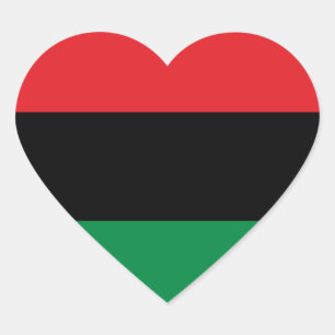 Pan African Flag & Unia Symbol / sports fan Heart Sticker