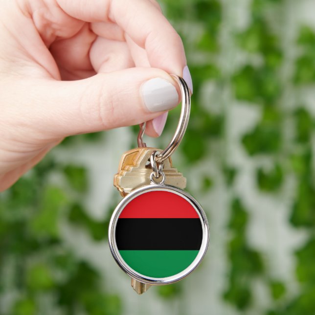 Pan African Flag & UNIA Symbol / sports fan Key Ring (Hand)