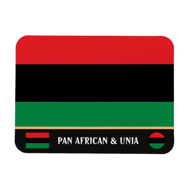 Pan African Flag & UNIA Symbol / sports fan Magnet (Horizontal)
