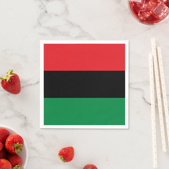 Pan African Flag & Unia Symbol / sports fan Napkin (Insitu)