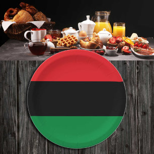 Pan African Flag & UNIA Symbol / sports fan Paper Plate