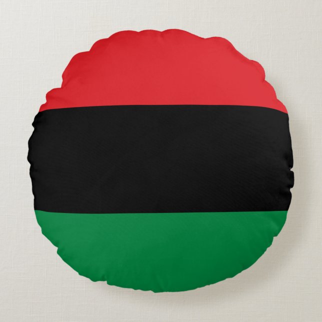 Pan African Flag & Unia Symbol / sports fan Round Cushion (Front)