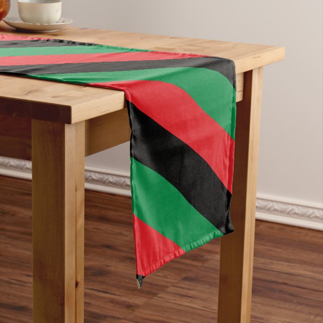 Pan African Flag & UNIA Symbol / sports fan Short Table Runner (In Situ)