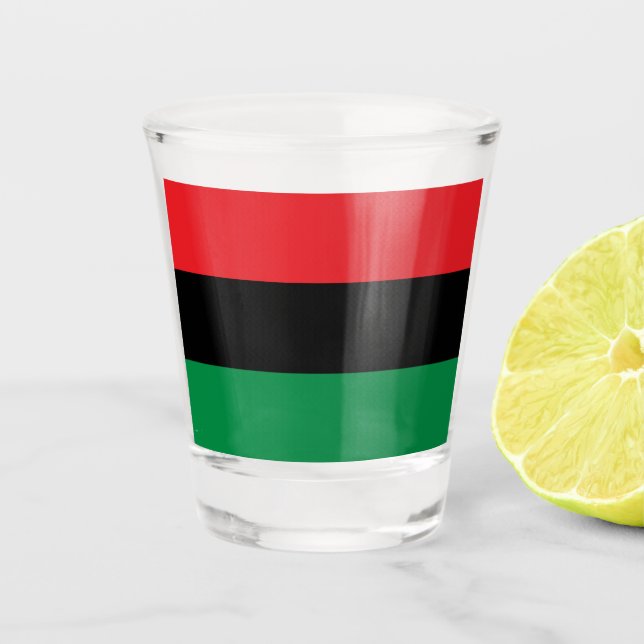 Pan African Flag & Unia Symbol / sports fan Shot Glass (Front)