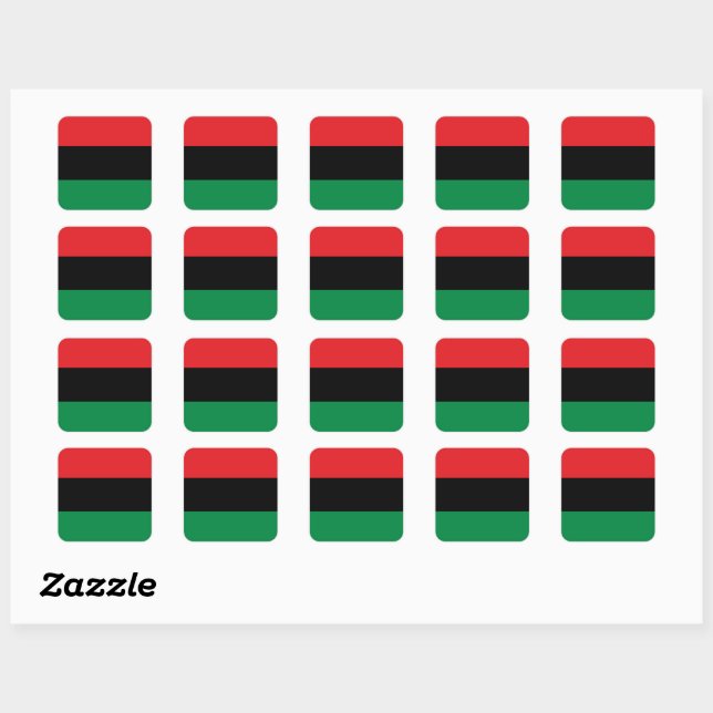 Pan African Flag & Unia Symbol / sports fan Square Sticker (Sheet)
