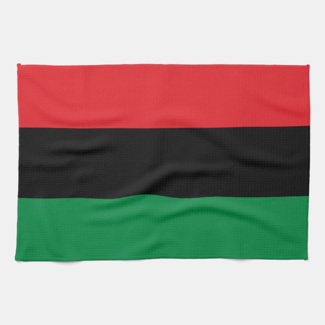 Pan African Flag & UNIA Symbol / sports fan Tea Towel (Horizontal)
