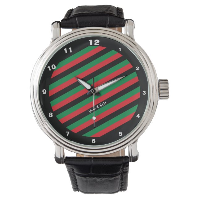 Pan African Flag & Unia Symbol / sports fan Watch (Front)